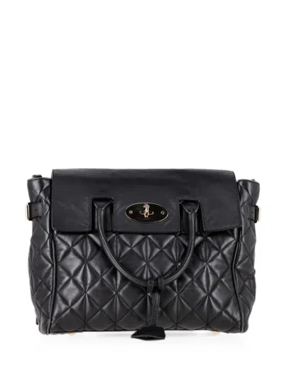 Pre-owned Mulberry Cara Delevingne Quilted Backpack In Black