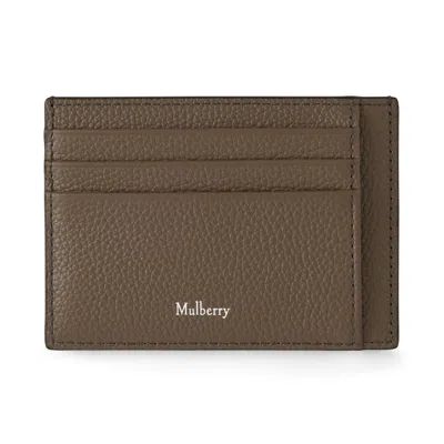 Mulberry Card Holder In Mushroom Small Classic Grain