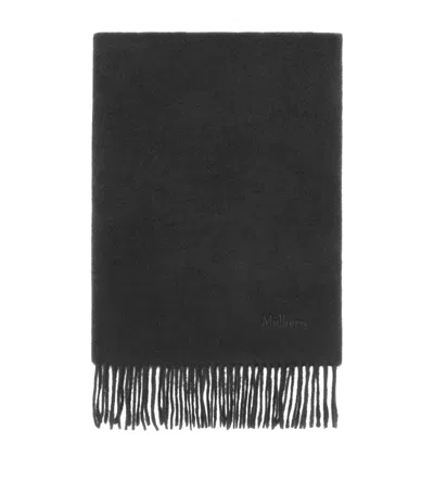 Mulberry Cashmere Logo Scarf In Black