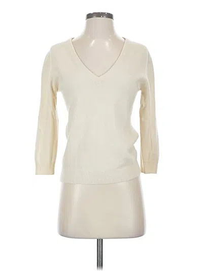 Pre-owned Mulberry Cashmere Pullover Sweater In White