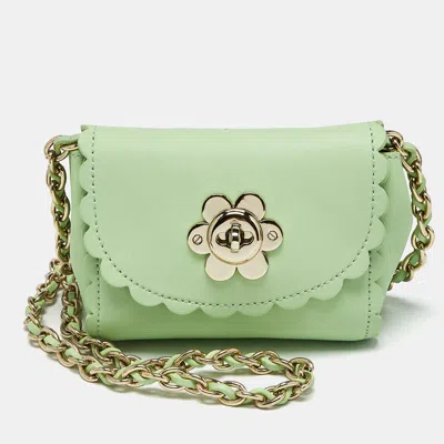 Pre-owned Mulberry Cecily Flower Mini Green Crossbody Bag