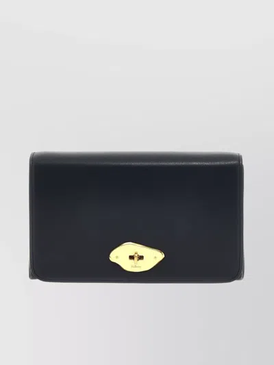 Mulberry Chain Strap Wallet With Gold Hardware In Black