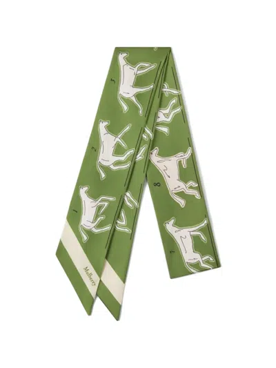 Mulberry Chalk Horse Graphic-print Scarf In Green