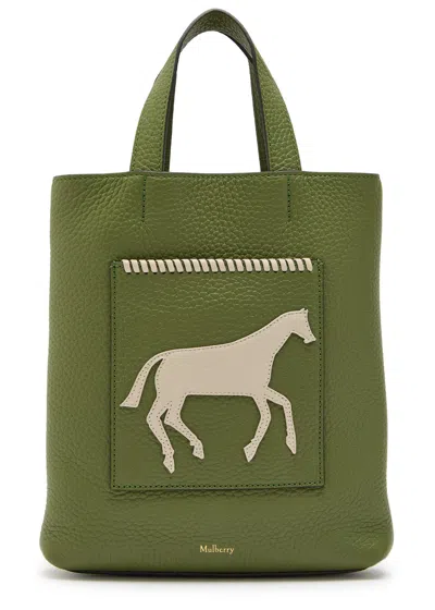Mulberry Chalk Horse Small Leather Tote In Green