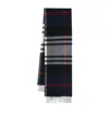 Mulberry Check-pattern Fringe-detailing Scarf In Black