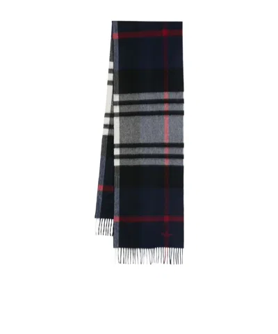 Mulberry Check-pattern Fringe-detailing Scarf In Black