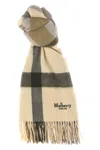 Mulberry Textured Check Scarf With Fringe In Multi