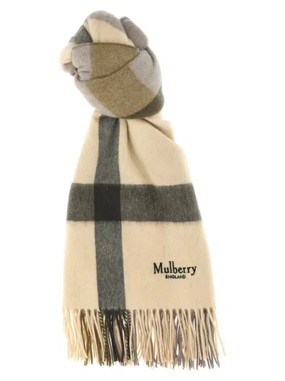 Mulberry Check Scarf In Neutral