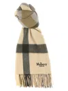 Mulberry Textured Check Scarf With Fringe In Multi