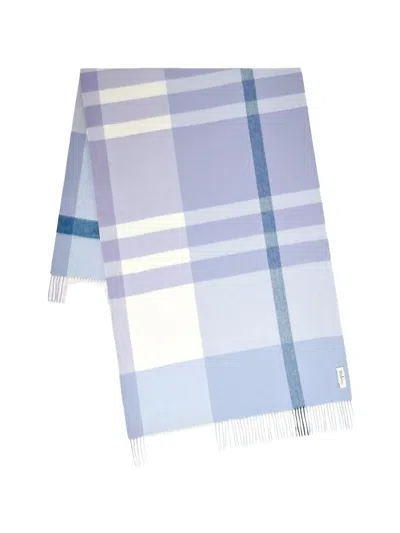 Mulberry Check-pattern Fringed Scarf In Multi