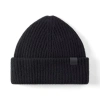 Mulberry Chunky Ribbed Beanie In Black