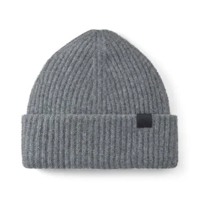 Mulberry Chunky Ribbed Beanie In Gray