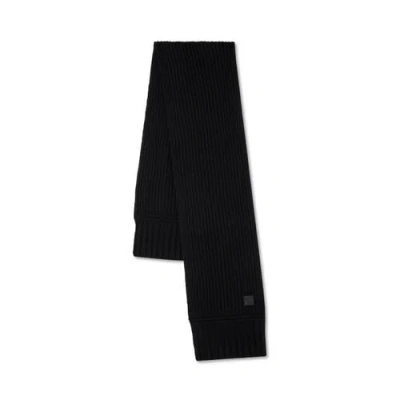 Mulberry Chunky Ribbed Scarf In Black