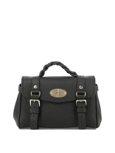 Mulberry Classic Black Leather Shoulder Handbag For Women