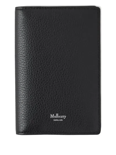 Mulberry Classic Leather Passport Cover In Black