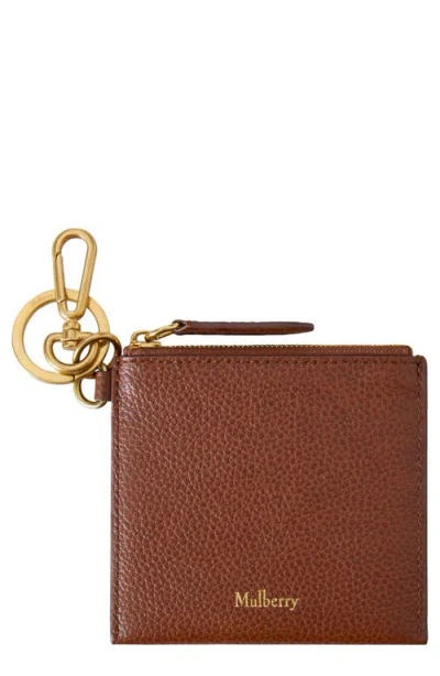 Mulberry Clip Zipped Leather Card Pouch In Brown