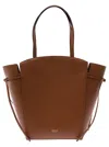 MULBERRY 'CLOVELLY' BROWN SHOULDER BAG WITH LAMINATED LOGO IN SMOOTH LEATHER WOMAN