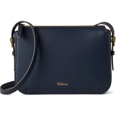 Mulberry Clovelly Leather Crossbody Bag In Blue