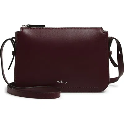 Mulberry Clovelly Leather Crossbody Bag In Burgundy