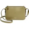 Mulberry Clovelly Leather Crossbody Bag In Linen Green