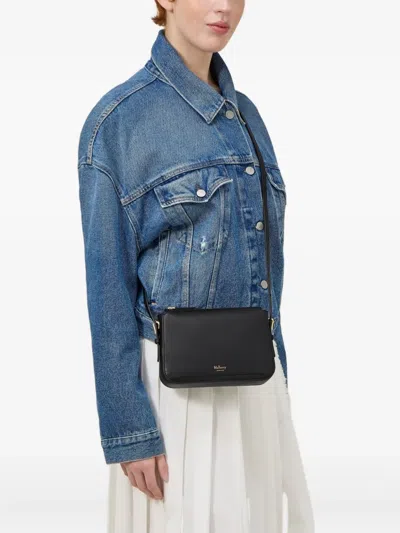 Mulberry Clovelly Leather Zip-top Cross Body Bag In Black