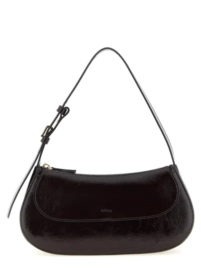 Mulberry Clovelly Shoulder Bag Adjustable Strap Design In Black