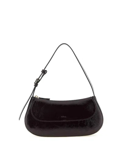 Mulberry Clovelly Shoulder Bag Adjustable Strap Design In Black