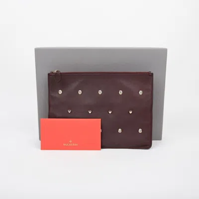 Mulberry Collar Stud Pouch In Burgundy