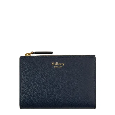 Mulberry Continental Bifold Zipped Wallet In Blue