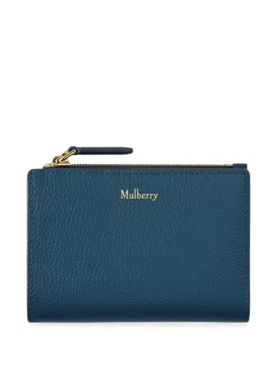 Mulberry Continental Bifold Zipped Wallet In Blue