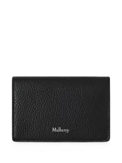 Mulberry Continental Grained Leather Card Holder In Black