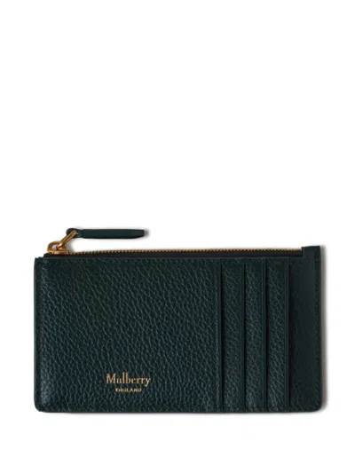 Mulberry Continental Logo-stamp Card Holder In Green