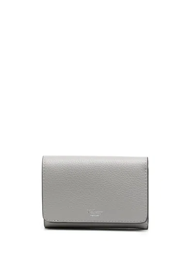 Mulberry Continental Tri-fold Leather Wallet In Grey