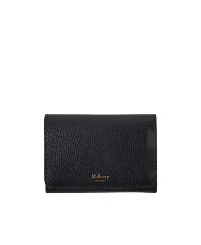 Mulberry Continental Trifold Small Classic Wallet In Black