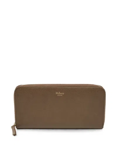 Pre-owned Mulberry Continental Zip-around Wallet In Brown