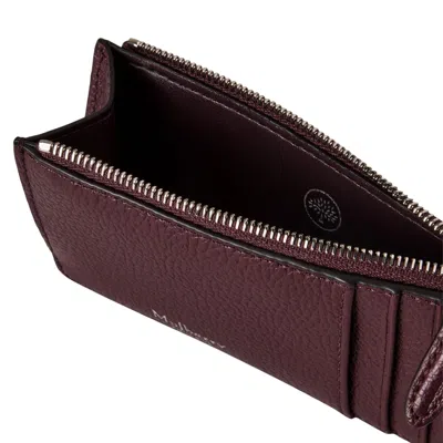 Mulberry Continental Zipped Long Card Holder Black Cherry Small Classic Grain