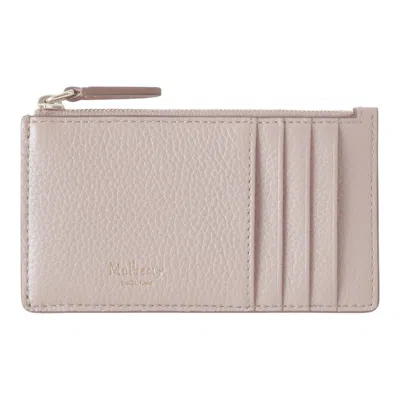 Mulberry Continental Zipped Long Card Holder Blossom Pink Small Classic Grain