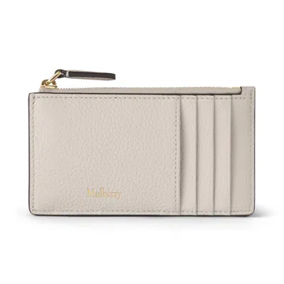 Mulberry Continental Zipped Long Card Holder Chalk In Neutral