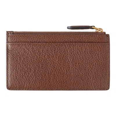 Mulberry Continental Zipped Long Card Holder Oak Two-tone Small Classic Grain