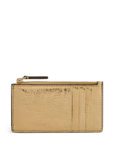 Mulberry 콘티넨탈 지퍼 레더 롱 카드홀더 In Brown
