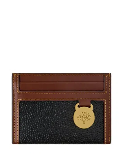 Mulberry Contrast-stitches Card Wallet In Black