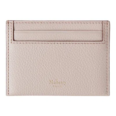 Mulberry Credit Card Slip Blossom Pink Small Classic Grain In Neutral