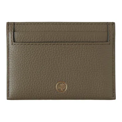 Mulberry Credit Card Slip Linen Green Small Classic Grain