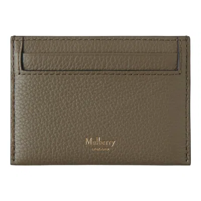 Mulberry Credit Card Slip Linen Green Small Classic Grain In Gray