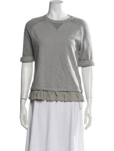 Pre-owned Mulberry Crew Neck Short Sleeve Sweatshirt In Grey