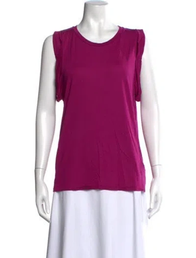 Pre-owned Mulberry Crew Neck Sleeveless Top In Purple
