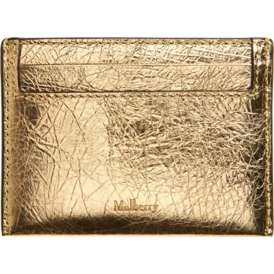 Mulberry Crinkled Metallic Leather Card Case In Brown