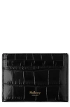 Mulberry Croc Embossed Leather Card Case In Black