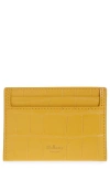 Mulberry Croc Embossed Leather Continental Card Case In Yellow