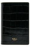 Mulberry Croc Embossed Leather Passport Wallet In Black